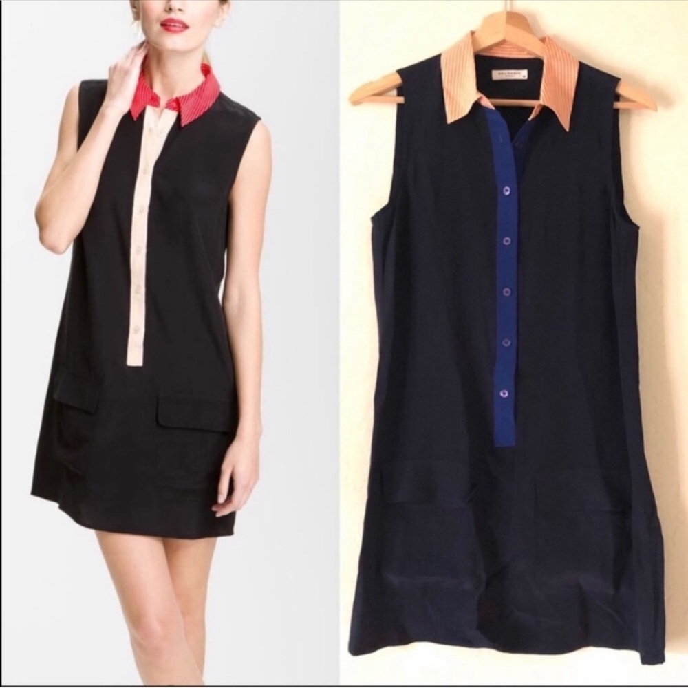 Equipment Lucida Colorblock Silk Shift Dress 
 XS